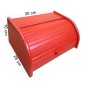 Small Red Beech Wood Bread Box with Roll-Top Lid – Compact Wooden Kitchen Bread Bin 30x26x16 cm Small Red Beech Wood Bread Box with Roll-Top Lid – Compact Wooden Kitchen Bread Bin 30x26x16 cm