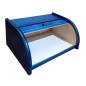 Small Blue Beech Wood Bread Box with Roll-Top Lid – Compact Wooden Kitchen Bread Bin 30x26x16 cm Small Blue Beech Wood Bread Box with Roll-Top Lid – Compact Wooden Kitchen Bread Bin 30x26x16 cm