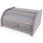 Small Grey Beech Wood Bread Box with Roll-Top Lid – Compact Wooden Kitchen Bread Bin 30x26x16 cm Small Grey Beech Wood Bread Box with Roll-Top Lid – Compact Wooden Kitchen Bread Bin 30x26x16 cm