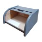 Small Grey Beech Wood Bread Box with Roll-Top Lid – Compact Wooden Kitchen Bread Bin 30x26x16 cm Small Grey Beech Wood Bread Box with Roll-Top Lid – Compact Wooden Kitchen Bread Bin 30x26x16 cm