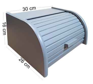 Small Wooden Bread Box – Grey Beech Wood