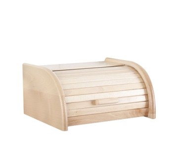 Small Wooden Bread Box – Natural Beech Wood with Clear Lacquer