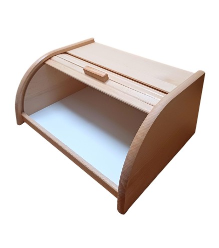 Wooden World – Small Raw Beech Bread Bin – 30x26x16 cm
