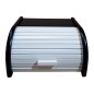 Small Black Bread Bin with White Roll-Top Shutter – Beech Wood – 30x26x16 cm Small Black Bread Bin with White Roll-Top Shutter – Beech Wood – 30x26x16 cm