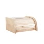 Large Raw Beech Wood Bread Box – DIY Craft Bread Storage Bin with Roll-Top Lid – 40x30x18 cm