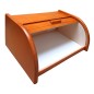 Large Orange Beech Wood Bread Box – Roll Top Bin for Kitchen Storage – 40x30x18 cm