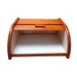 Large Orange Beech Wood Bread Box – Roll Top Bin for Kitchen Storage – 40x30x18 cm