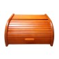 Large Orange Beech Wood Bread Box – Roll Top Bin for Kitchen Storage – 40x30x18 cm