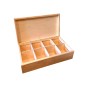 Wooden Tea Box – 8 Compartments – Natural Pine – Handmade in UK – Smooth Raw Finish – Storage for Tea