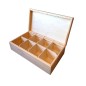Wooden Tea Box – 8 Compartments – Natural Pine – Handmade in UK – Smooth Raw Finish – Storage for Tea