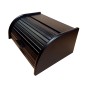 Wooden World – Large Black Beech Wood Bread Box – Roll-Top Kitchen Storage Bin – 40x30x18 cm