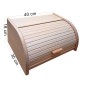 Large Beech Wood Bread Box with Clear Lacquer Finish – Roll Top Lid – 40x30x18 cm