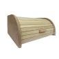 Large Beech Wood Bread Box with Clear Lacquer Finish – Roll Top Lid – 40x30x18 cm