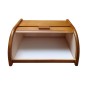 Large Light Brown Beech Wood Bread Box – Roll-Top Bin for Bread & Pastries – 40x30x18 cm