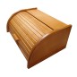 Large Light Brown Beech Wood Bread Box – Roll-Top Bin for Bread & Pastries – 40x30x18 cm