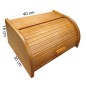 Large Light Brown Beech Wood Bread Box – Roll-Top Bin for Bread & Pastries – 40x30x18 cm