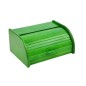 Large Green Beech Wood Bread Box – Roll-Top Bread Bin with Front Shutter – 40x30x18 cm