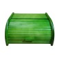 Large Green Beech Wood Bread Box – Roll-Top Bread Bin with Front Shutter – 40x30x18 cm