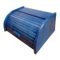 Large Blue Beech Wood Bread Box – Roll Top Kitchen Storage Bin
