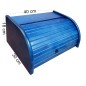 Large Blue Beech Wood Bread Box – Roll Top Kitchen Storage Bin