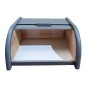 Wooden World – Large Grey Wooden Bread Bin – Roll Top Beech Bread Box 40x30x18 cm