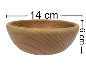 Wooden Bowl 14 cm – Natural Beech Wood, Oiled – Kitchen & Serving Bowl