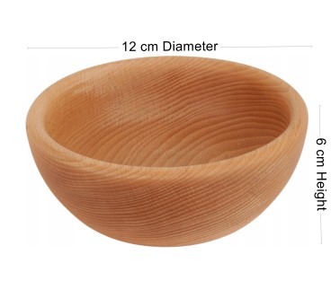 Wooden Bowl 12 cm – Natural Beech Wood, Oiled – Kitchen & Serving Bowl