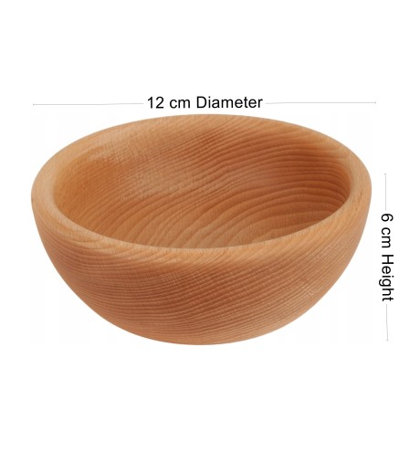 Wooden Bowl 12 cm – Natural Beech Wood, Oiled – Kitchen & Serving Bowl