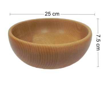 Wooden Bowl 25 cm – Natural Beech Wood, Oiled – Kitchen & Serving Bowl