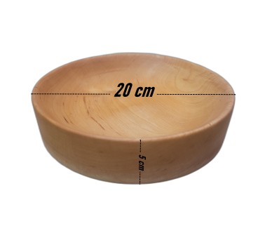Wooden Bowl 20 cm – Straight-Sided Beech Wood, Oiled – Kitchen & Serving Bowl