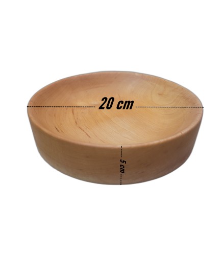 Wooden Bowl 20 cm – Straight-Sided Beech Wood, Oiled – Kitchen & Serving Bowl