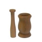 Wooden Mortar and Pestle Set – Beech Wood – 11x6.5 cm Cup-Shaped Bowl with 14 cm Pestle – Oiled Finish