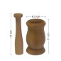 Wooden Mortar and Pestle Set – Beech Wood – 11x6.5 cm Cup-Shaped Bowl with 14 cm Pestle – Oiled Finish