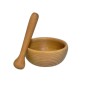Wooden Mortar and Pestle Set – Beech Wood – 14x16 cm Bowl with 15 cm Pestle – Oiled Finish