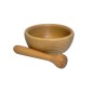 Wooden Mortar and Pestle Set – Beech Wood – 14x16 cm Bowl with 15 cm Pestle – Oiled Finish
