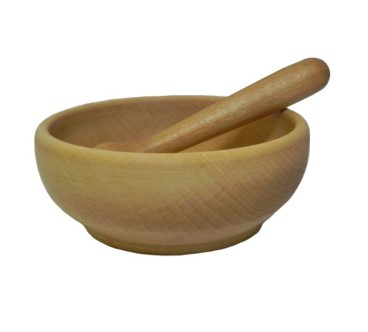 Wooden World Wooden Mortar and Pestle – Traditional Beech Wood Design