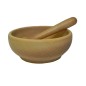 Wooden Mortar and Pestle Set – Beech Wood – 14x16 cm Bowl with 15 cm Pestle – Oiled Finish