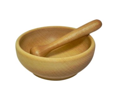 Wooden World Wooden Mortar and Pestle – Traditional Beech Wood Design