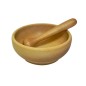 Wooden Mortar and Pestle Set – Beech Wood – 14x16 cm Bowl with 15 cm Pestle – Oiled Finish