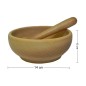 Wooden Mortar and Pestle Set – Beech Wood – 14x16 cm Bowl with 15 cm Pestle – Oiled Finish