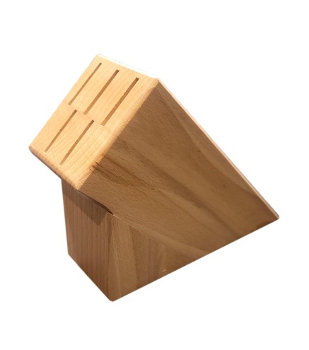 Wooden World Wooden Knife Block – Beech Wood Kitchen Organizer