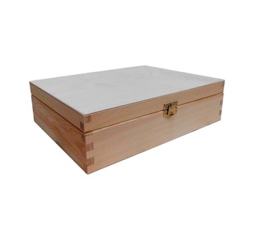 Wooden Tea Box – 12 Compartments – Natural Pine – Handmade in UK – Smooth Raw Finish – Storage for Tea