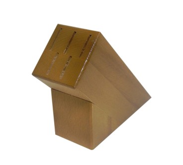 Wooden World Wooden Knife Block – Beech Wood Light Brown Kitchen Organizer