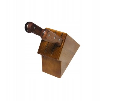 Wooden World Wooden Knife Block – Beech Wood Light Brown Kitchen Organizer