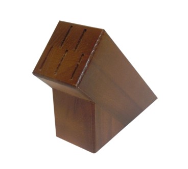 Wooden World Wooden Knife Block – Dark Brown Beech Wood Organizer