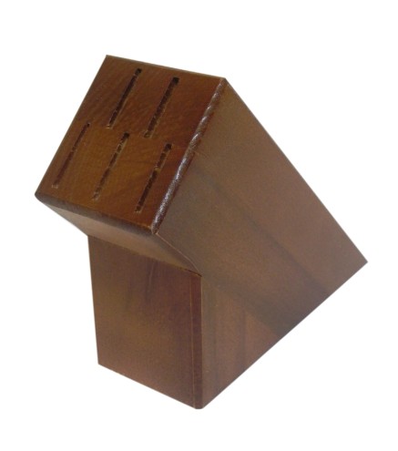 Wooden World Wooden Knife Block – Dark Brown Beech Wood Organizer