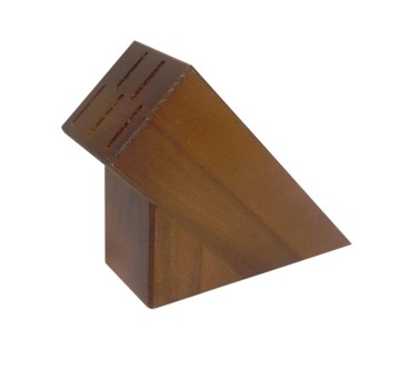 Wooden World Wooden Knife Block – Dark Brown Beech Wood Organizer