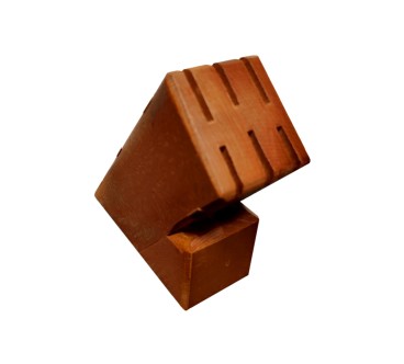 Beech Wood Knife Block with 6 Slots – Orange Finish