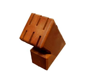 Beech Wood Knife Block with 6 Slots – Orange Finish