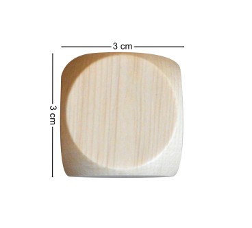 Raw Beech Wood Dice Set of 5 – 3 cm Blank Wooden Cubes for DIY, Crafts & Games